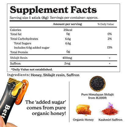 BetterAlt GOLD+ Shilajit Honey Sticks
