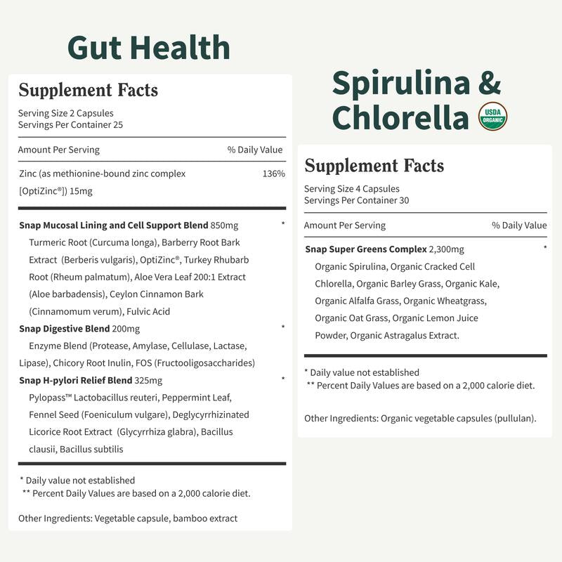 Gut Health + Spirulina & Chlorella Bundle